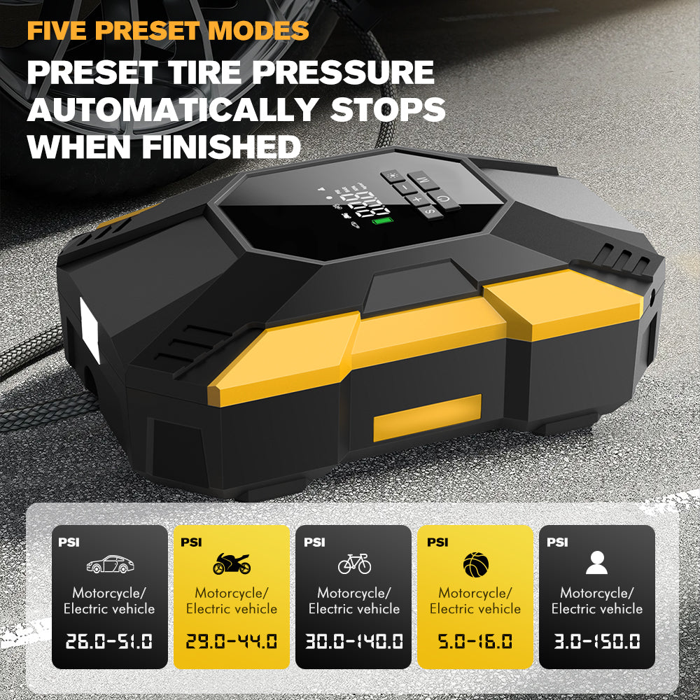 CARSUN T2222 Inflator de neumático sin cuerda