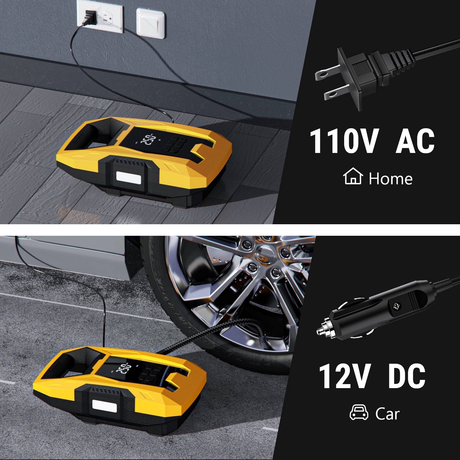 CARSUN T2221 Inflador de neumáticos AC/DC